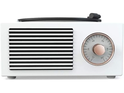 Altavoz Bluetooth Radio FM retro Grabadora de música retro Bluetooth Inalámbrica giratoria Potente Blanco Yemaesre