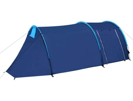 vidaXL Tienda de campaña 4 personas azul marino/azul claro