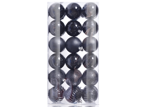 Adornos de Navidad para árboles de Navidad, adornos de bolas de Navidad, negro