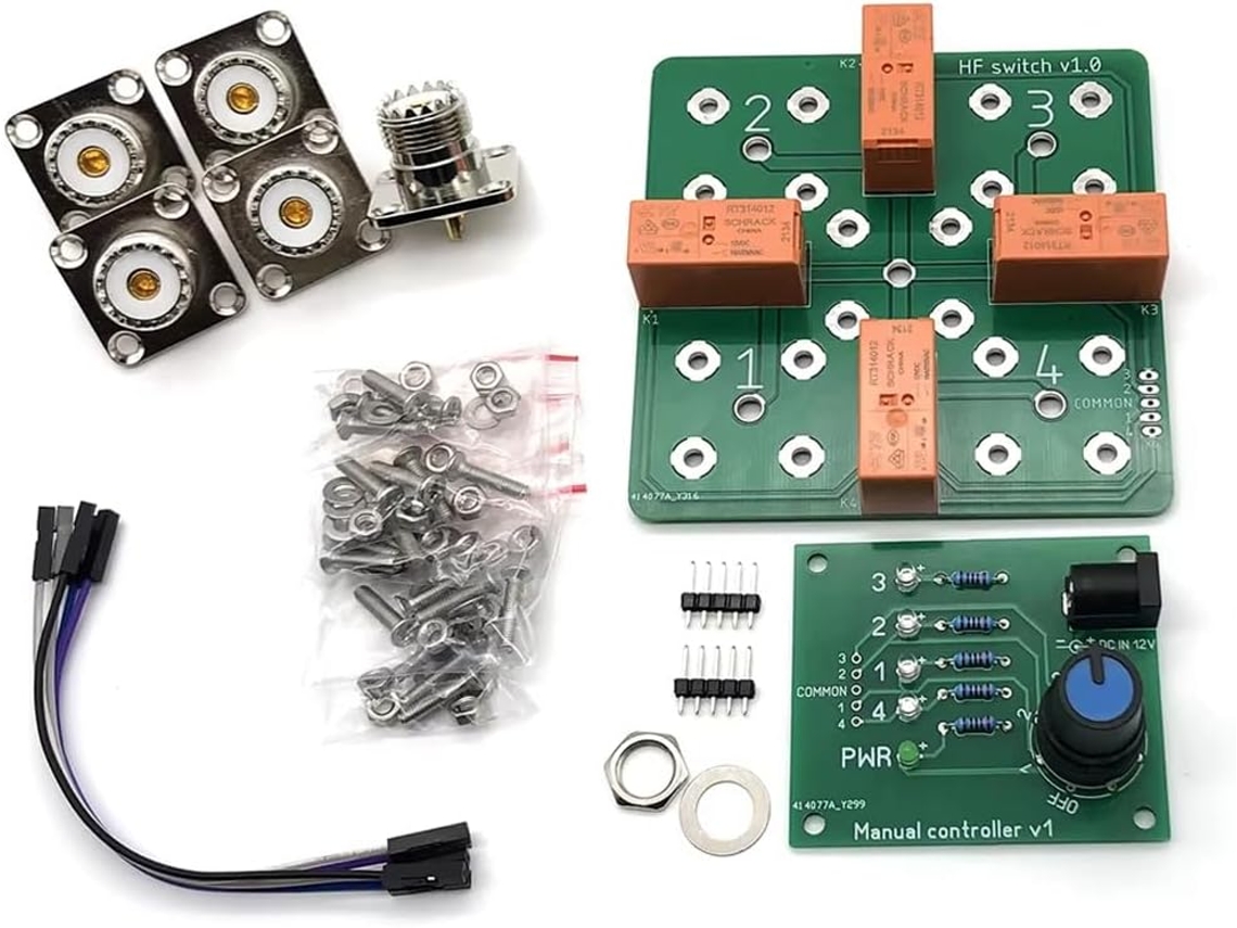 Conmutador De Antena Coaxial Remoto 4 1 So 239 Controlador Manual