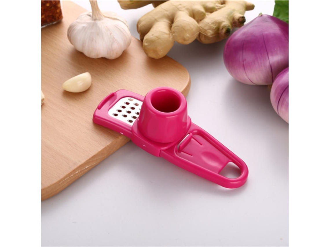 (rojo) Prensa Manual De Ajo Y Pimienta, Cortador Y Molinillo De Ajo, Plástico Ecológico Y Acero Inoxidable