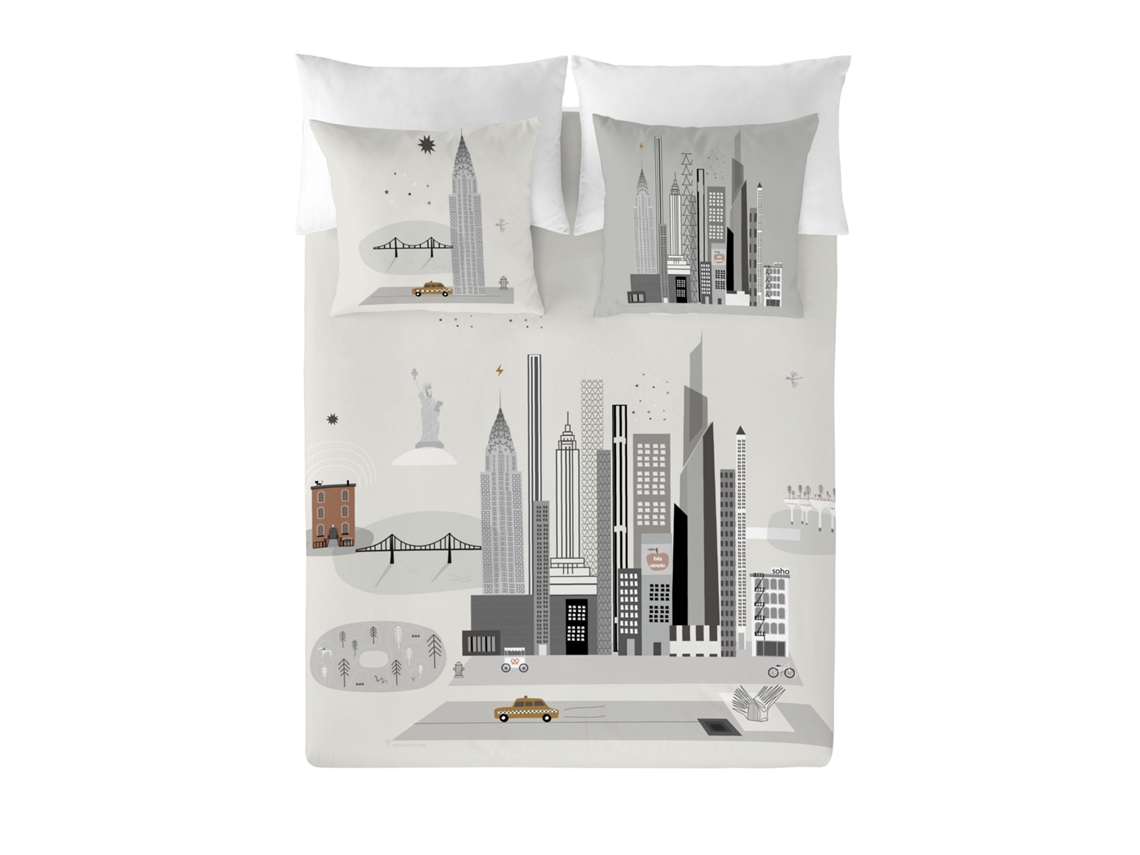 HACIENDO EL INDIO - Funda Nórdica Estampada cama 150 - Algodón Extrasuave - Incluye 1 o 2 Fundas de Almohada - NYC