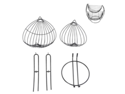 Cesta De Frutas Circular De Alambre De Dos Niveles Con Estructura De Hamaca Para Almacenamiento Sobre La Mesa.