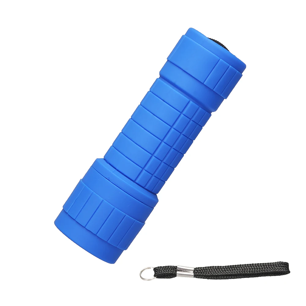 Mini linterna portátil tipo llavero con 9 LED, foco fijo, resistente al agua. Ideal para emergencias al aire libre. Viewleaf (sin batería).