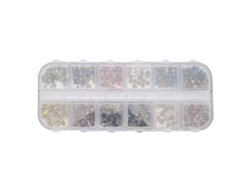 Rejillas de diamantes de imitación Rebe-12 para decoración de uñas DIY, herramienta de manicura con purpurina y diamantes de imitación