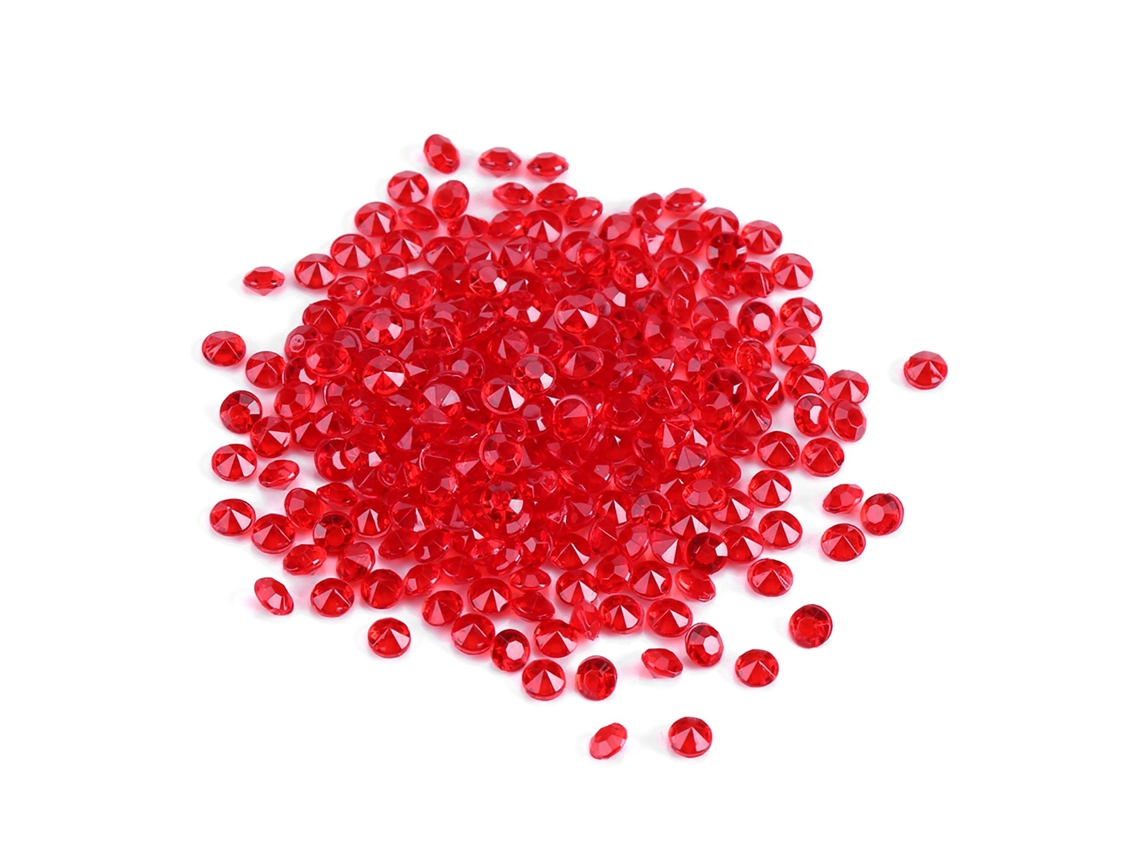 MEOIRUERY 1000 Piezas 4mm Cuentas Acrílicas Transparentes para Decoración de Boda, Fiesta o DIY - Rojas