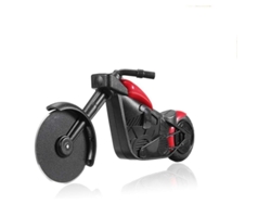 Cortador de pizza con forma de motocicleta de acero inoxidable y plástico rojo, modelo 2025, para cocina.