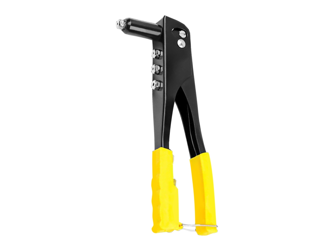 Kit De Remachadoras Manuales De Alta Resistencia Para Una Sola Mano Con 4 Puntas Intercambiables Para Metal, Automoción Y Ferrocarriles - Amarillo