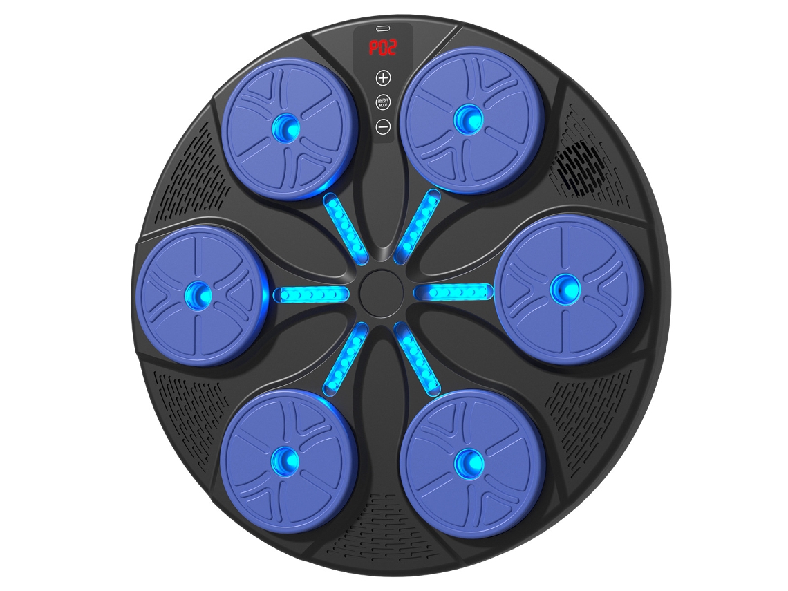 Máquina De Boxeo Chrui Máquina De Entrenamiento Inteligente Con Guante, Música Y Led (azul)
