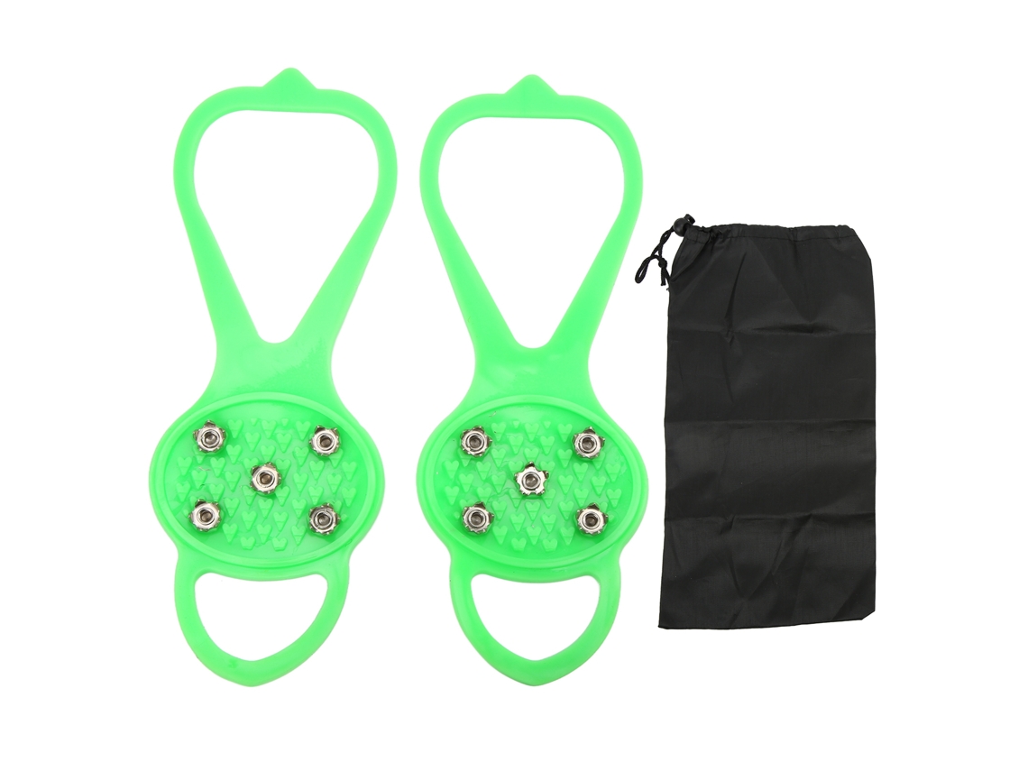 1par/set Grampos De 5 Dentes Antiderrapantes Com Apoio Forte Duráveis Capa De Sapatos De Escalada Inverno Verde M(35‑41)