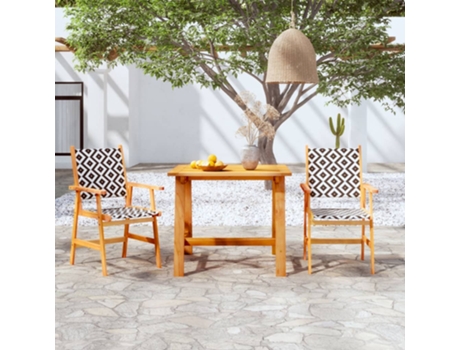 Conjunto 3 de comedor de jardín VIDAXL madera maciza de acacia