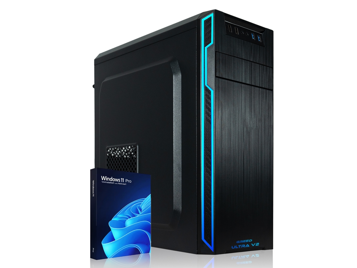 Desktop PC / Computer - Greed Basic - Intel Celeron G5905 - 8GB DDR4 RAM - 512GB SSD - DVD - WiFi - Windows 11 Pro
