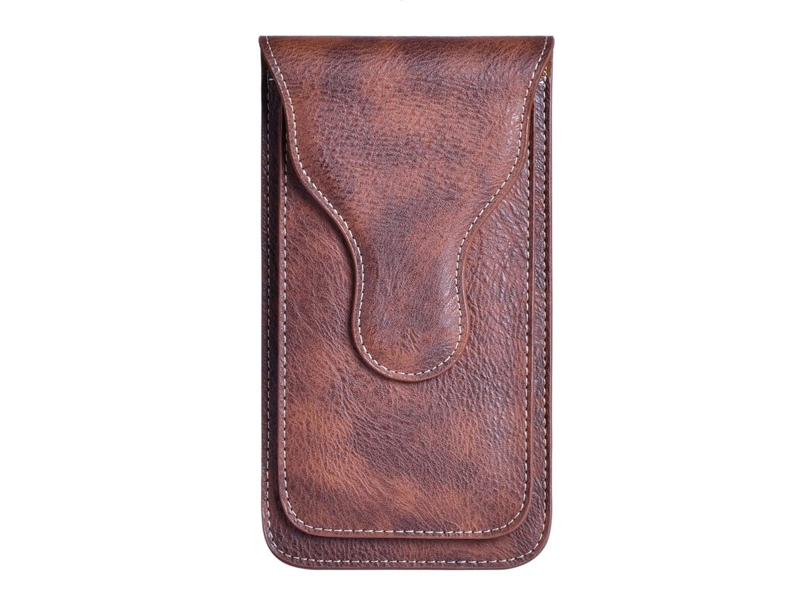 Riñonera De Cuero Sintético Para Hombre, Ideal Para Viajes Al Aire Libre, Con Compartimento Oculto, Color Marrón.