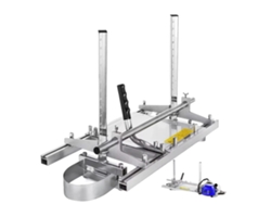 Motosierra para cortar madera, altura ajustable, construcción duradera de aluminio y acero.