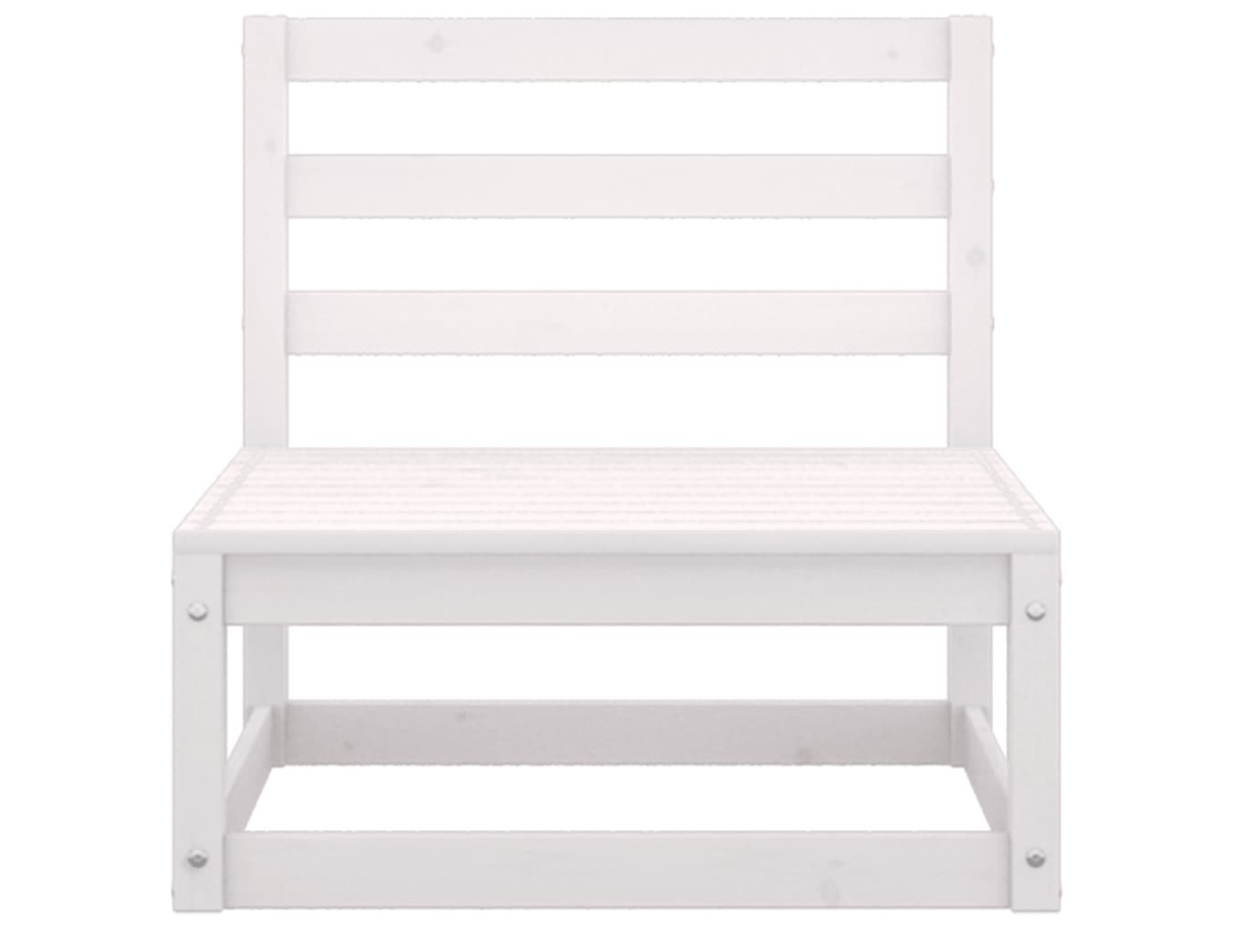 Sofá LOVELY HOME Relax de Centro para Jardín de Madera de Pino Macizo en Blanco (70 x 70 x 67 cm)