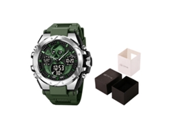 Reloj Deportivo Electrónico Luminoso E Impermeable Para Hombre Con Diseño De Calavera (verde Militar)