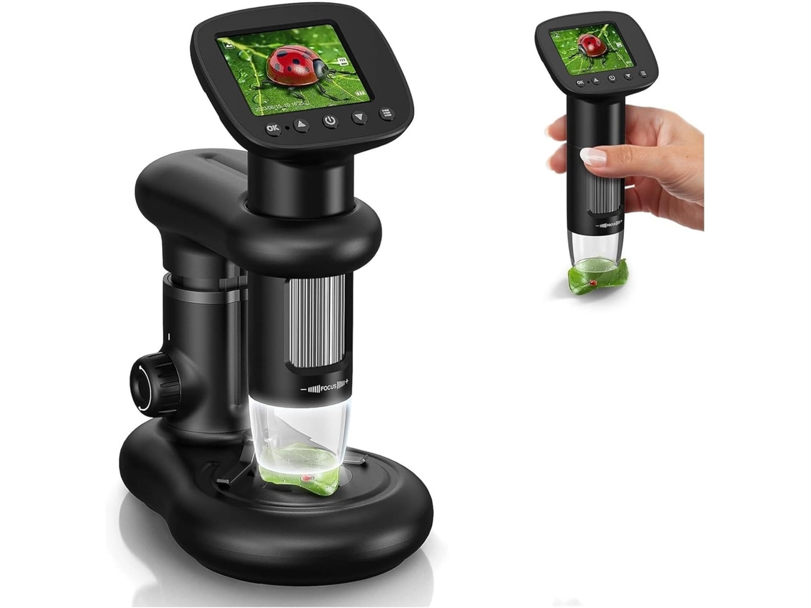 Microscopio Digital Portátil Con Pantalla Lcd De 2 Pulgadas, Tamaño De Bolsillo, Aumento De 1000x, 8 Led.