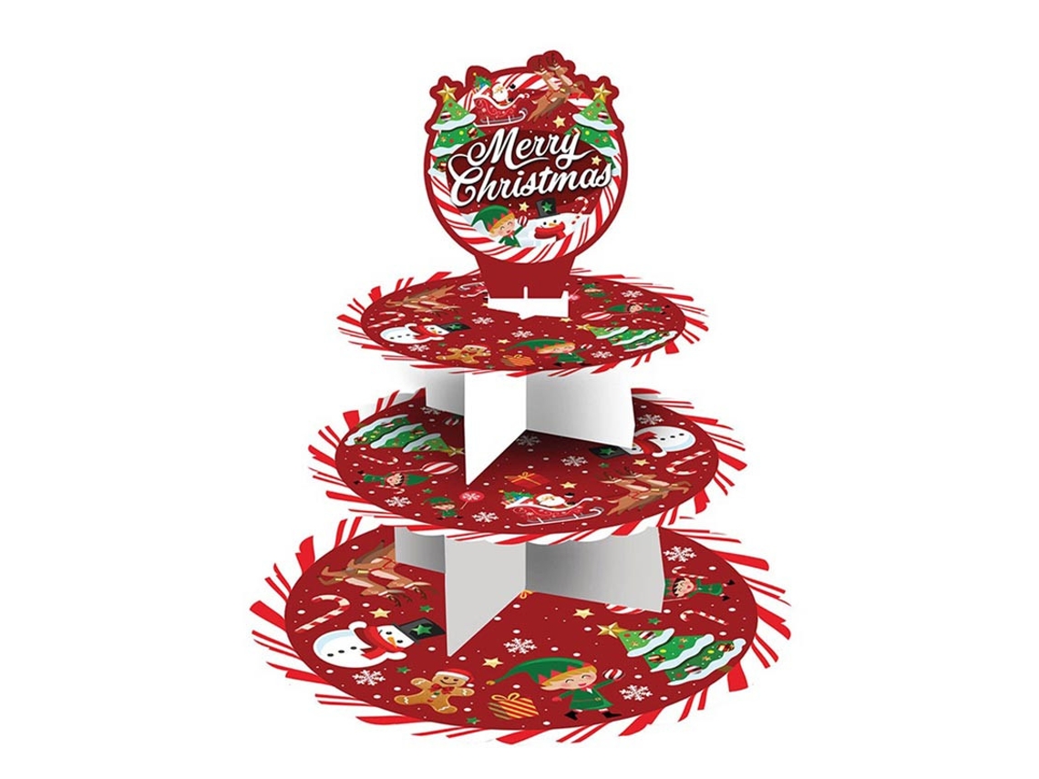 Bandeja Merry Christmas de 3 Pisos de 40x30 cm