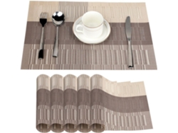 Juego de 6 manteles individuales - 30x45cm Dorados - Antideslizantes - PVC resistente al calor - Para cocina