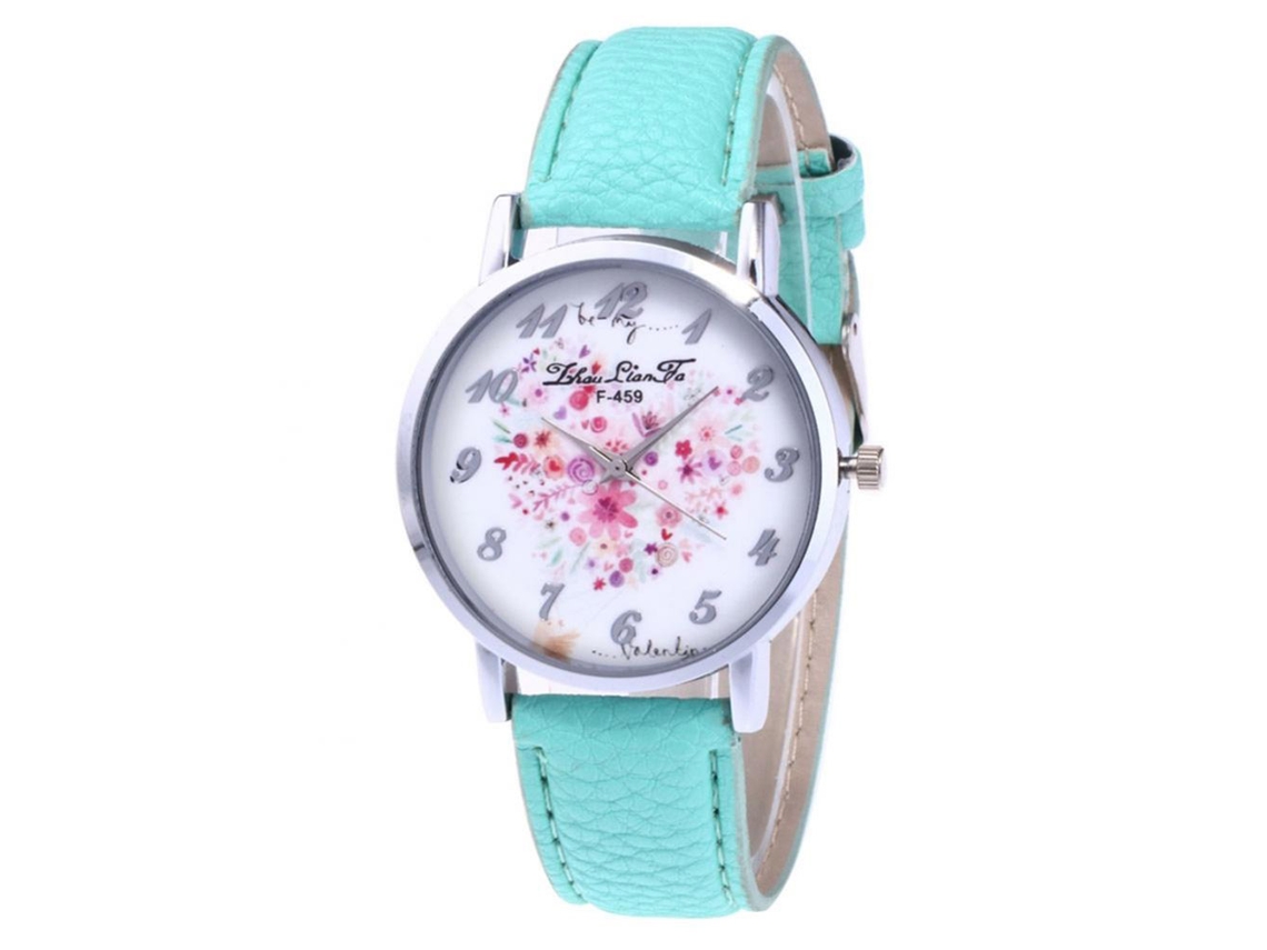 Reloj Casual De Cuarzo Con Correa De Cuero Pu Zhoulianfa (menta)