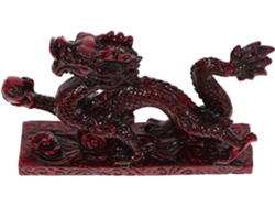 Estatua Miniatura Dragón Chino Resina Compacta Decorativa Elegante Adorno Artístico Retro Armarios Oficinas