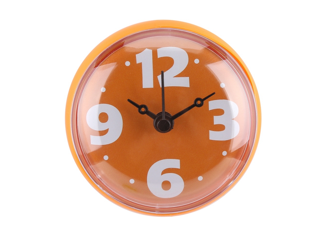 Reloj De Pared Impermeable Para Baño Con Ventosa Para Espejo De Ducha - Naranja