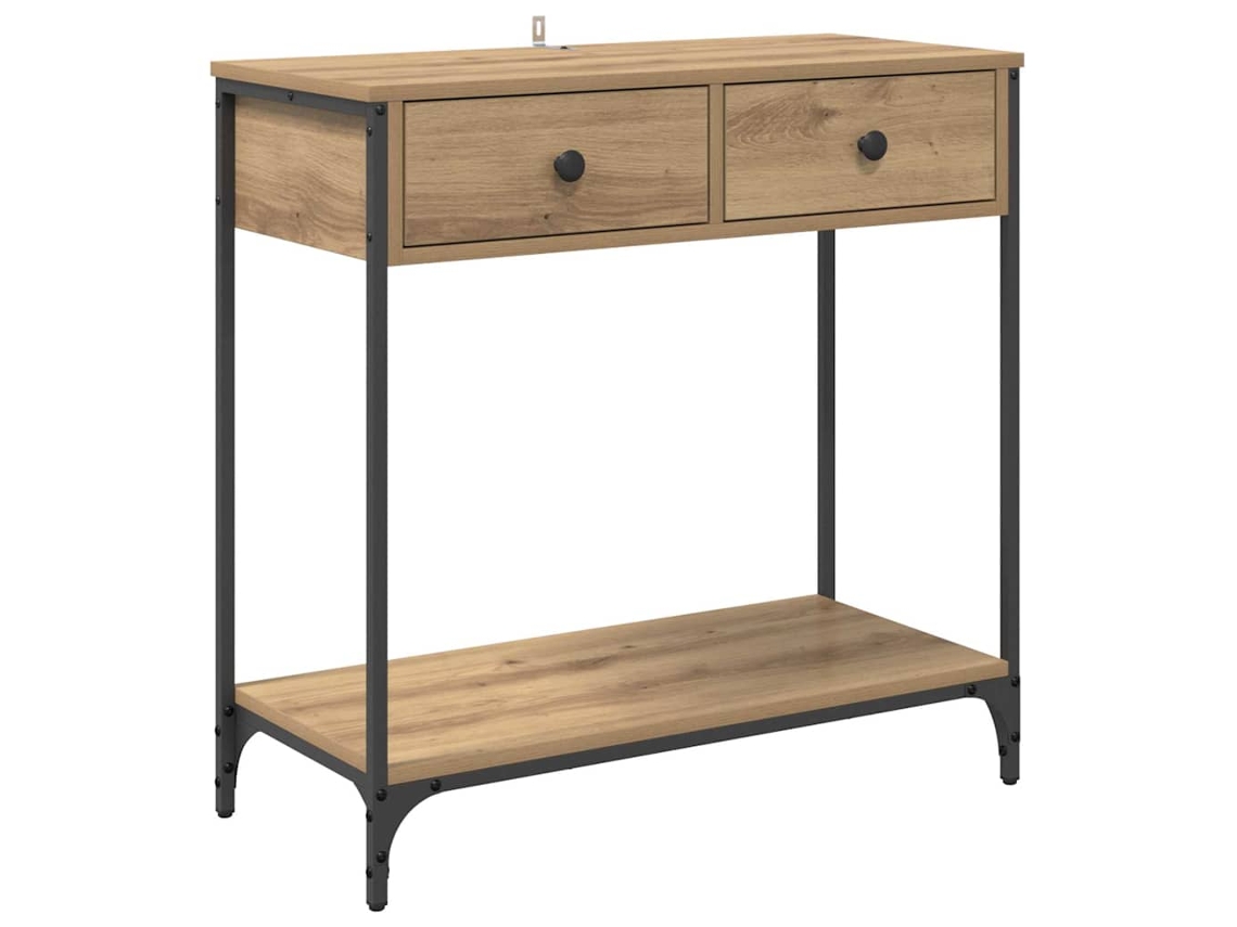Aparador con cajón, roble artesanal, 75x34,5x75 cm, MAISON EXCLUSIVE