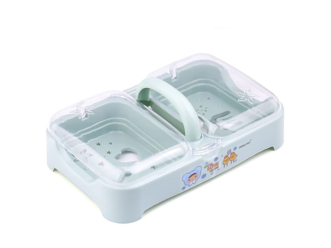 2026-caja De Jabón Portátil Multifunción De Pvc Con Tapa - Azul