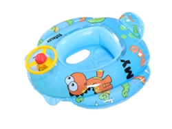 HYMNORA Anillo Hinchable Infantil con Volante y Bocina, Diseño Sirena, Barco para Bebés, Aro de Natación, Juguete Acuático de Verano
