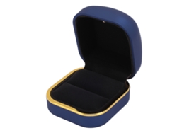 Lujosa Caja De Anillo Con Luz Led Y Forro De Terciopelo Para Aniversario De Bodas - Azul