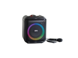 PARTY Altavoz Bluetooth 5.0 de 200 W con efectos de luz LED y micrófono con cable Negro