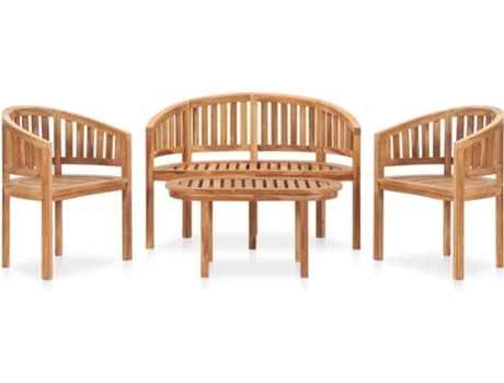 Conjunto 4 de muebles de jardín VIDAXL madera maciza de teca