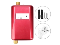 Mini Calentador De Agua Eléctrico Instantáneo De 3800 W, 220 V, Bivoltaje, Para Baño Y Cocina, Enchufe Europeo, Color Rojo.