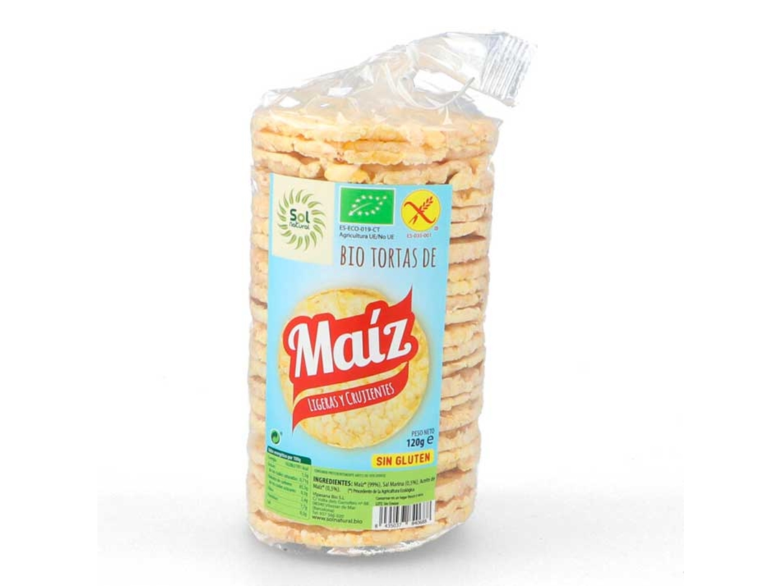Suplemento Alimentar SOLNATURAL Tortas De Maiz Bio (120 Gr)