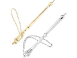 Juego De 2 Punteros Manuales De Metal Para La Biblia, 13 Cm, Con Cabeza De Cebolla Dorada Y Cabeza De Corona.