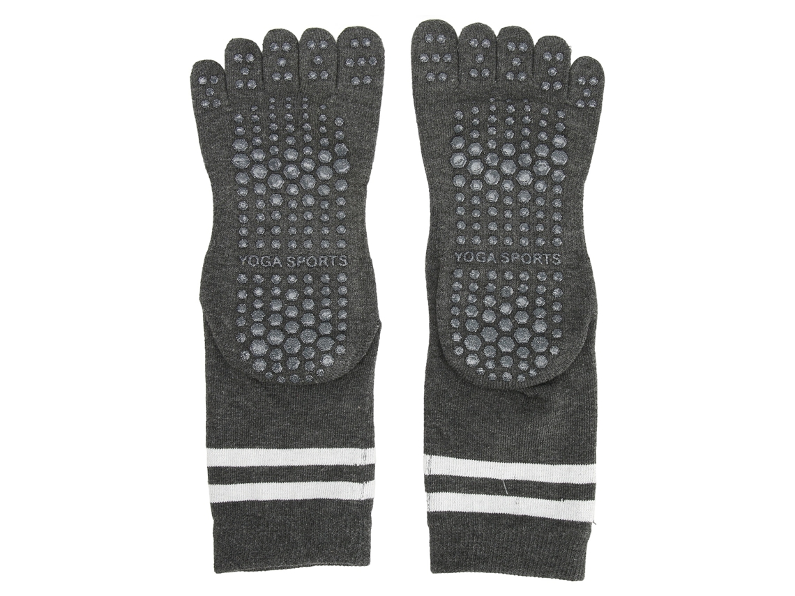 Calcetines De Yoga Con Dedos Separados Antideslizantes Absorbentes De Algodón Medios Para Mujer En Invierno