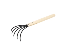 Rastrillo De Mano Jardín 5 Dientes De Acero Mango De Madera Diseño Ergonómico Cultivador Garra Para Aflojar Suelo Mango Largo