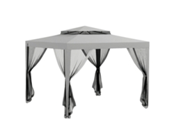 Gazebo 3x3m Mosquiteiro Teto Duplo Cinza