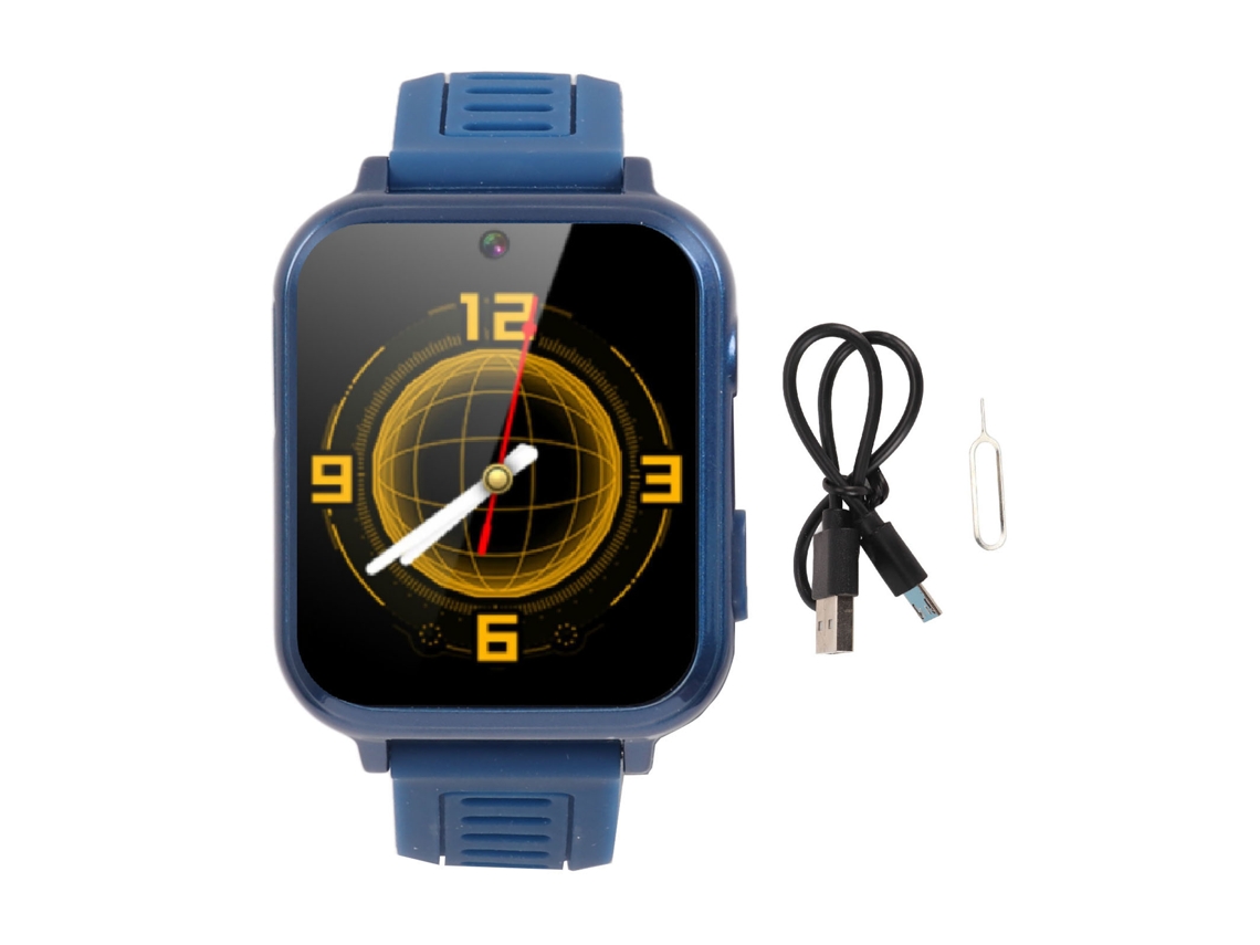 Reloj Inteligente Infantil S16 Multifuncional Con Pantalla Táctil Hd Ips Y Doble Cámara, Azul Oscuro.