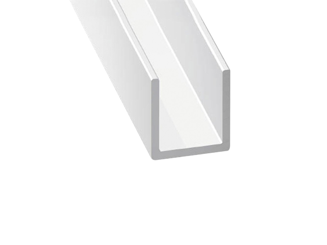Perfil de Aluminio Blanco en U - x3 unds - 2'10m