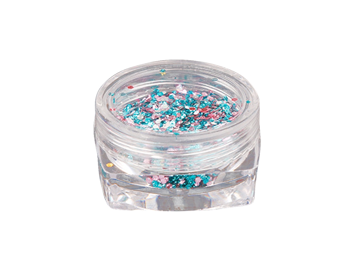 Decoración De Uñas Con Purpurina Y Lentejuelas En Lata Para Manicura (azul + Rosa)