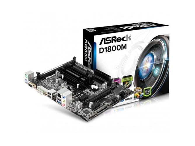 Placa Base ASROCK D1800M (Socket CPU Onboard - Intel J1800 - Micro ATX)
