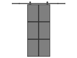 Puerta Corrediza VIDAXL Negro Aluminio (90x205 cm)