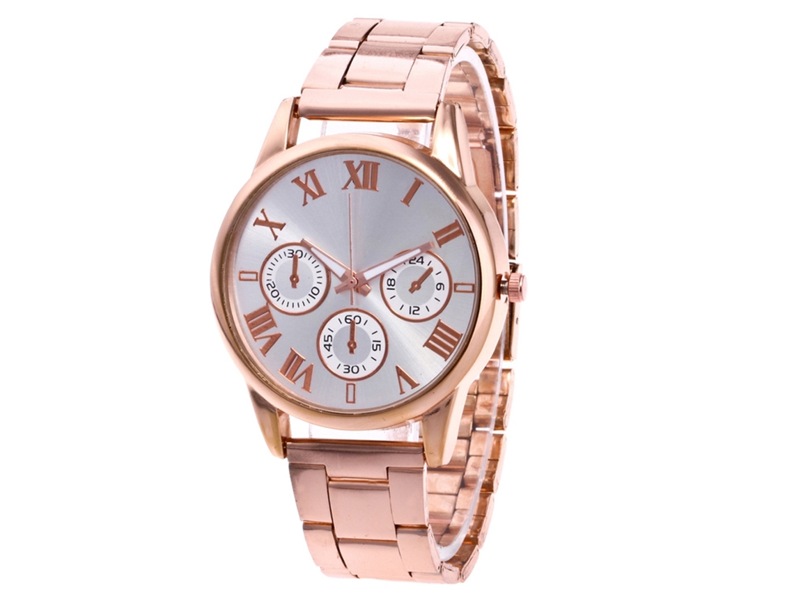Reloj De Pulsera Unisex Zhoulianfa, Acero Inoxidable, Números Romanos, Cuarzo, Moda De Lujo, Oro Rosa.