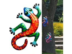 Decoración de pared de gecko de hierro para el exterior del hogar