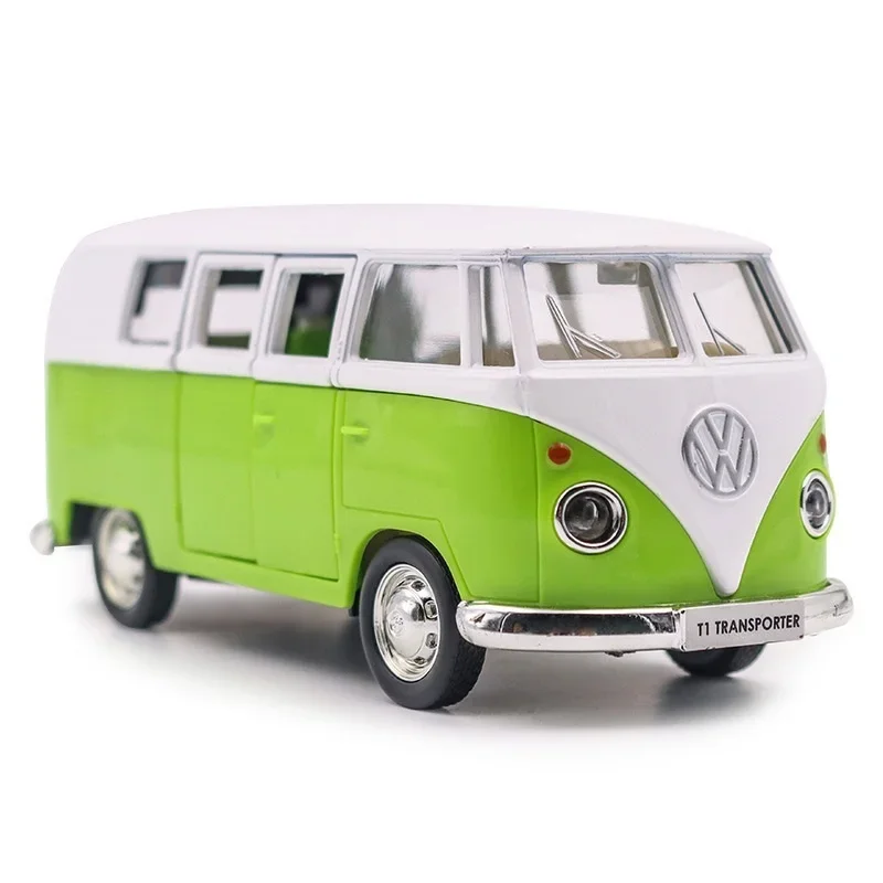 Minibús de aleación fundida a presión (verde) a escala 1/36 - Modelo decorativo