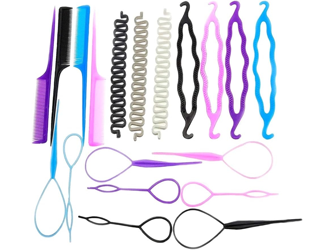Juego De 19 Herramientas Para Trenzar Moños Franceses - Herramientas Para Mujeres Y Niñas