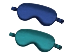 Antifaz Para Dormir De Seda Con Fresas Y Suave Tira Elástica (azul Marino Y Verde Oscuro)