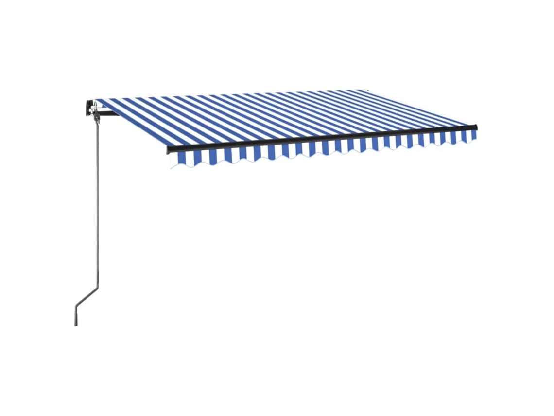 Maison Exclusive - Toldo Retráctil Manual Azul Y Blanco 400x350 Cm