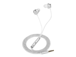 Auriculares Intrauditivos Con Micrófono Metálico Cableados Estéreo Cómodos Blancos